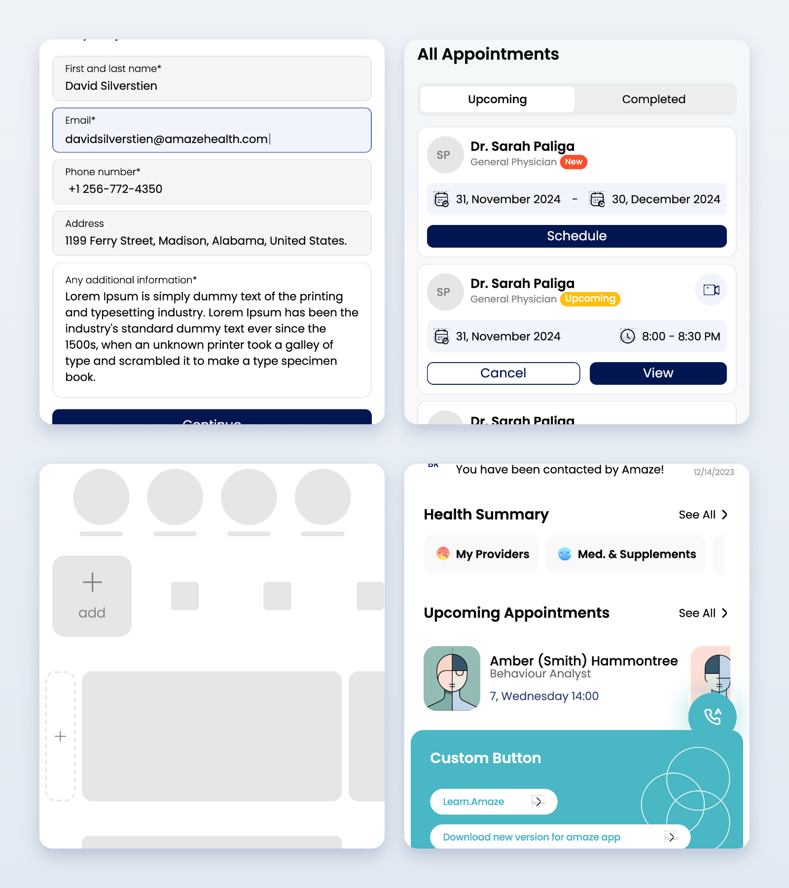 Amaze Health — ui details